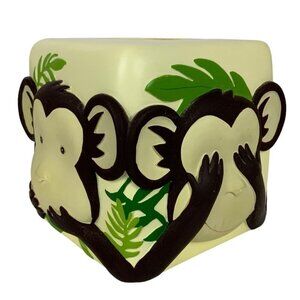 Monkeying Around Resin Tissue Box Cover Kids Bathroom Bedroom Heavy Jungle Theme